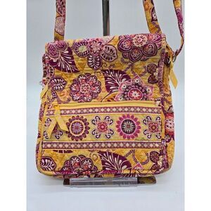 Vera Vradley Colorful Quilted Floral Shoulder Bag With Adjustable Strap & Pocket